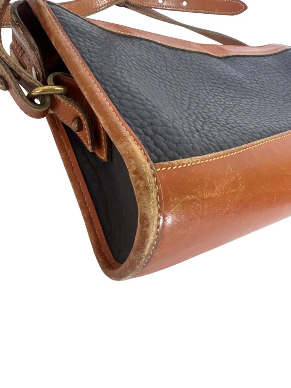 Dooney & Bourke Vintage Navy & Brown Pebble Leather Crossbody Bag With Adjustabl - Picture 8 of 13